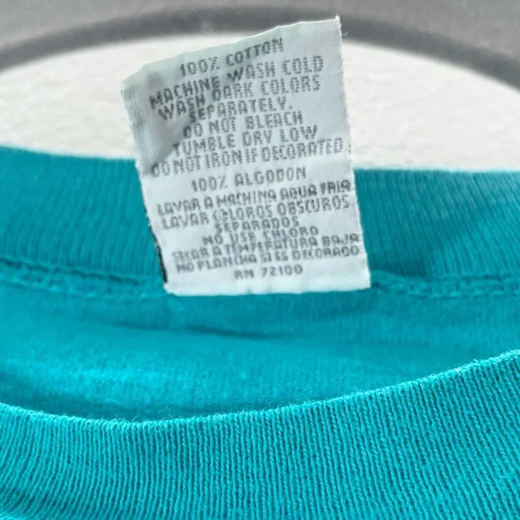 Vintage 90’s Bugs Bunny Positive Bright Turquoise oversized Tee M/L - Picture 5 of 6